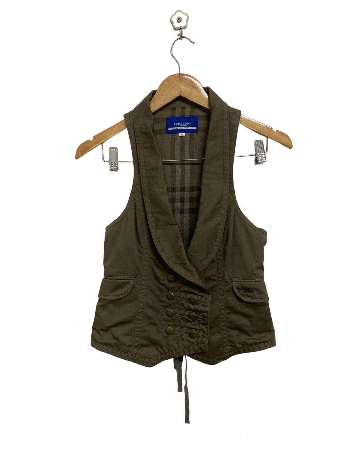 Burberry Blue Label Nova Check Vest Jacket Size 38 - 1