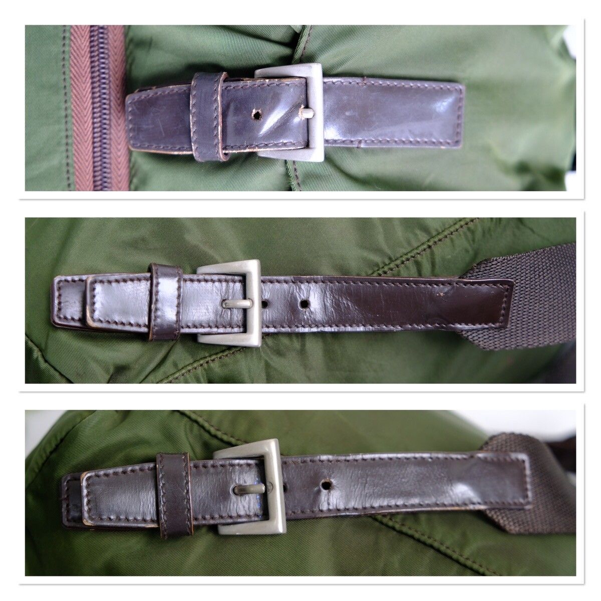 Authentic vintage Prada green army nylon backpack - 10