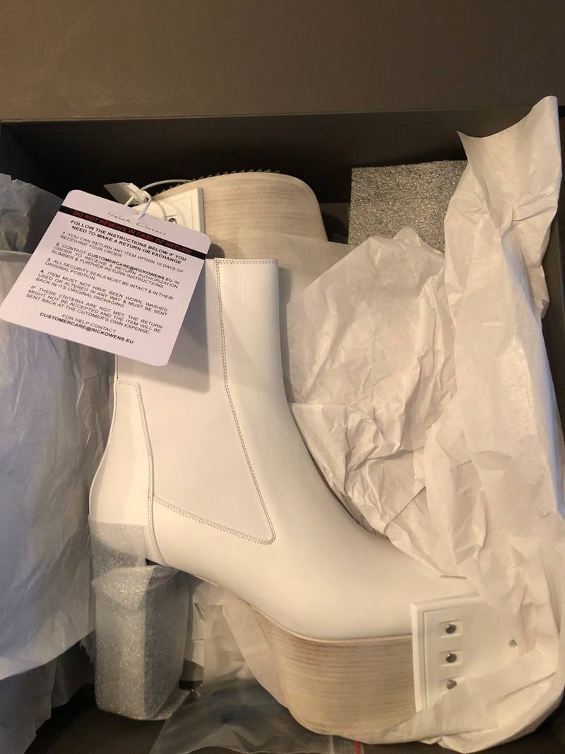 Rick Owens Performa grill kiss boots chalk white EU46 - R-8XOb6w0q