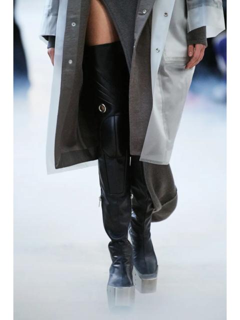 Rick Owens 1-1 Thigh high moto bevel boots EU41