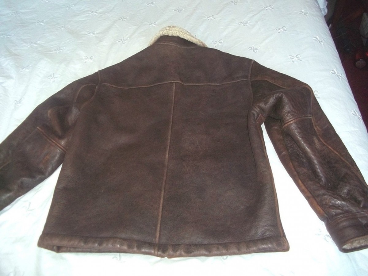 Vintage - 100% Sheepskin Shearling Leather Jacket Fur Collar - 5