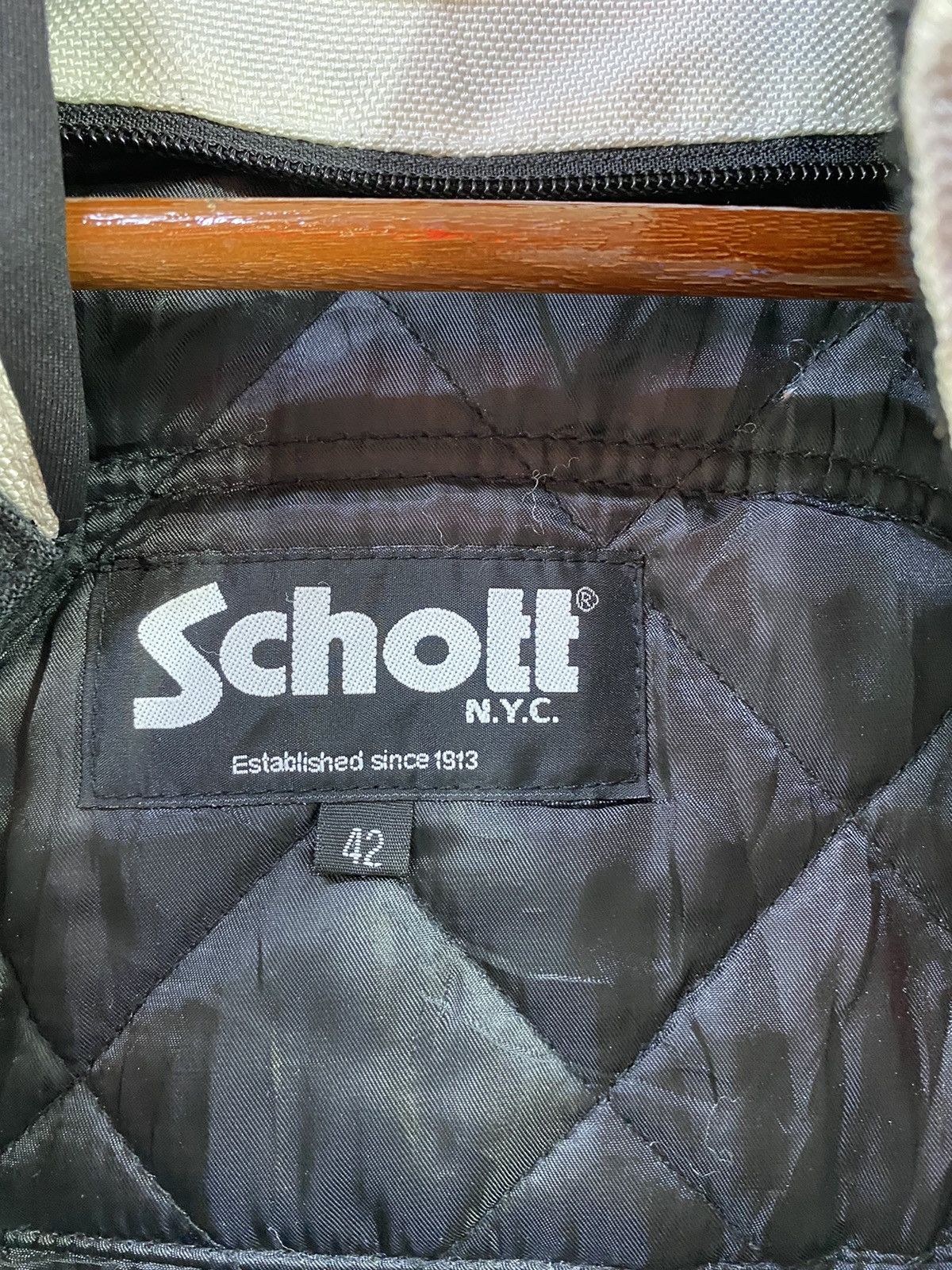 Schott N.Y.C Bikers Jacket Big Logo Design Rare - 3