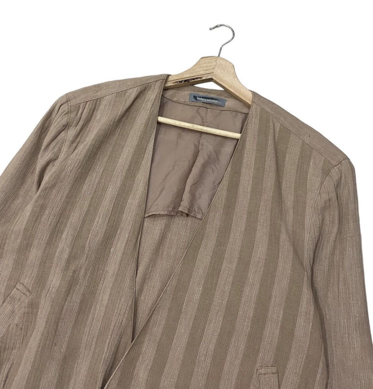 🔥Vintage 80s Issey Miyake Men Stripes Single Button Jacket - 7