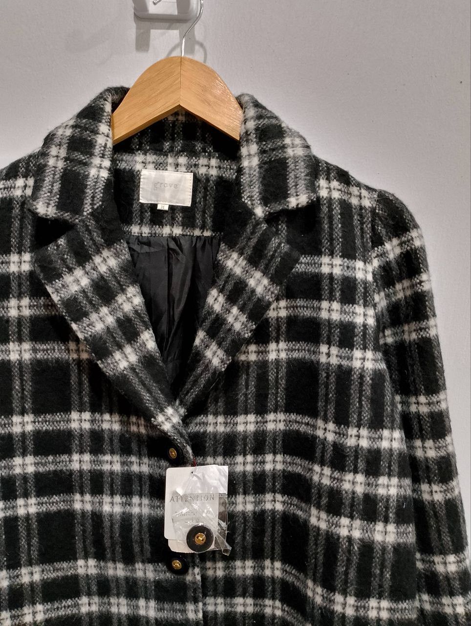 Archival Clothing - GROVE Nova Plaid Black/White Trench Coats BNWT - 5