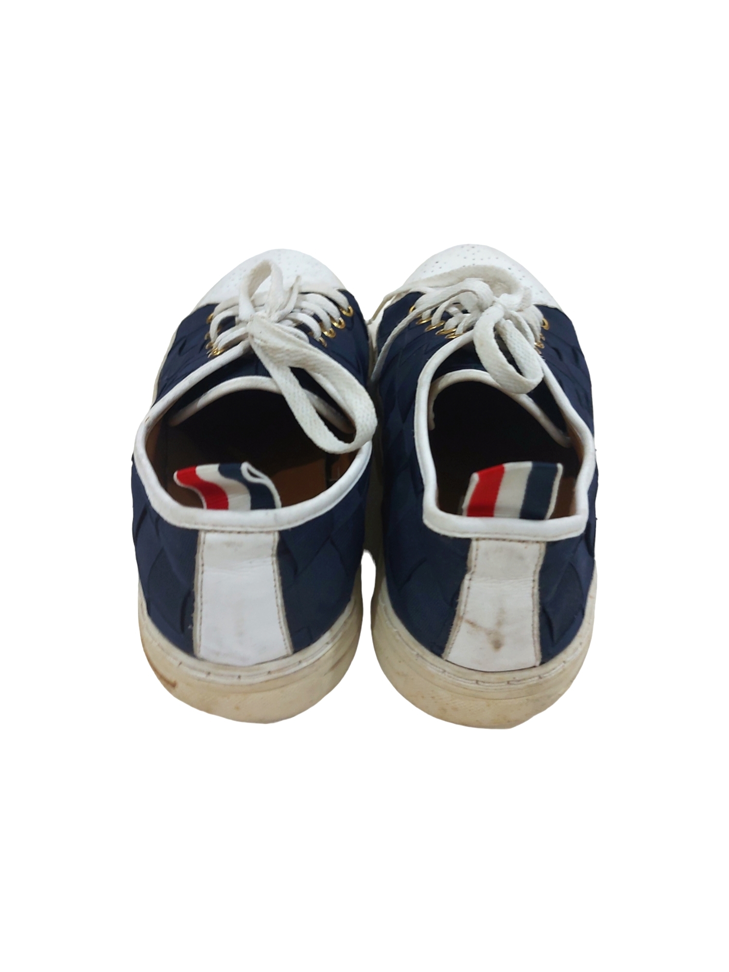 THOM BROWNE WOVEN NAVY SNEAKERS - 4