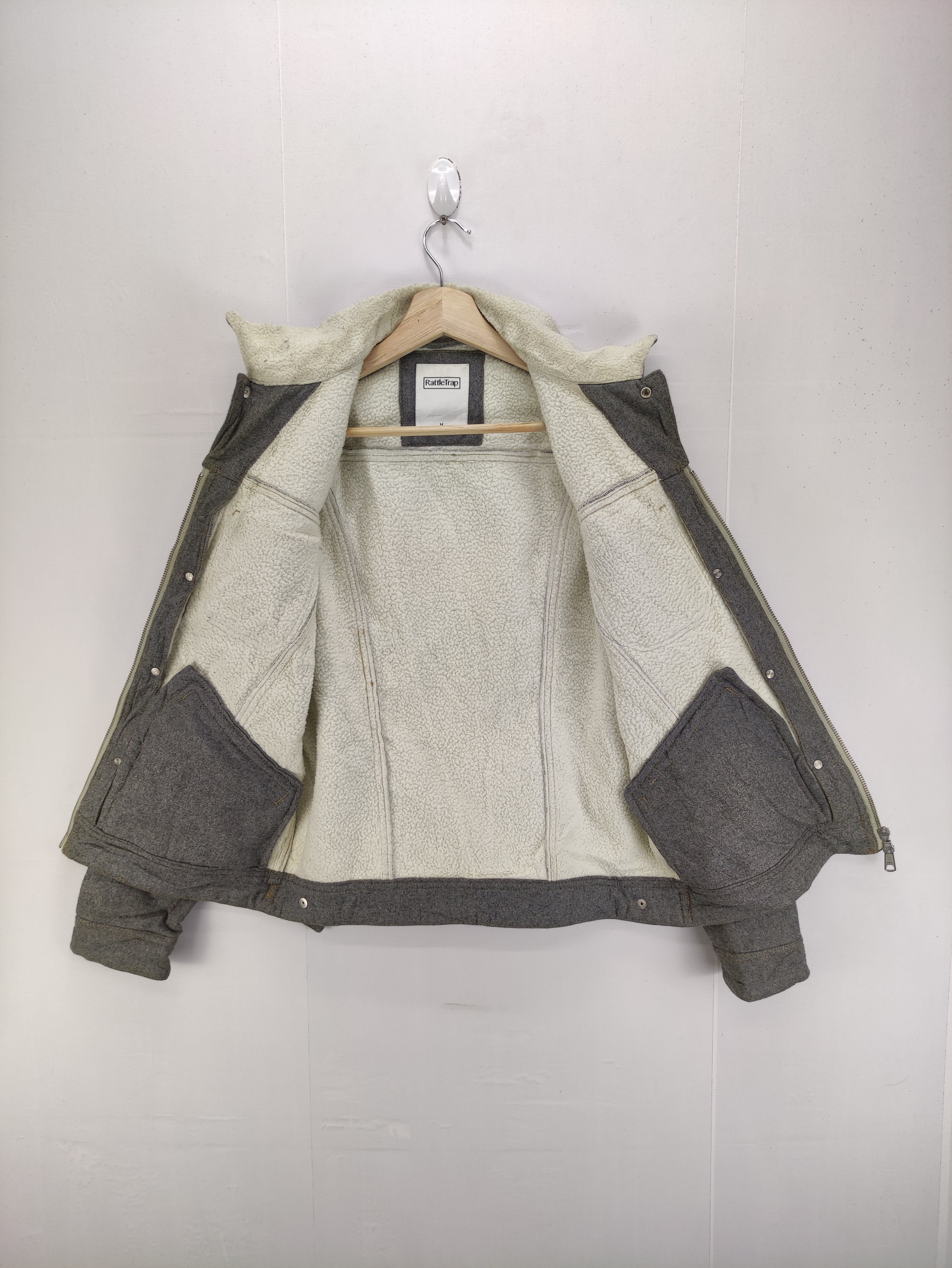 Vintage RattleTrap Wool Jacket Zipper Lining Fleece - 3