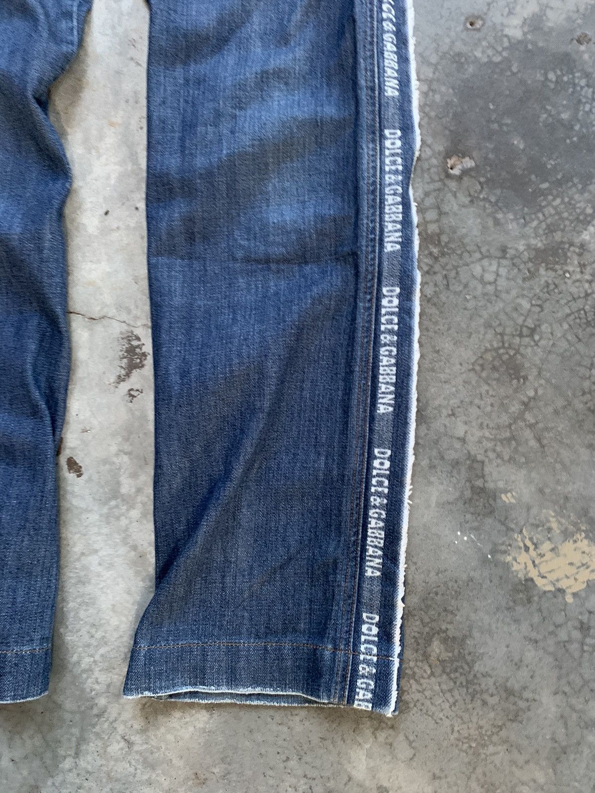 🔥VERY RARE🔥 Dolce gabbana Spellout Side Tape Jeans Denim - 3