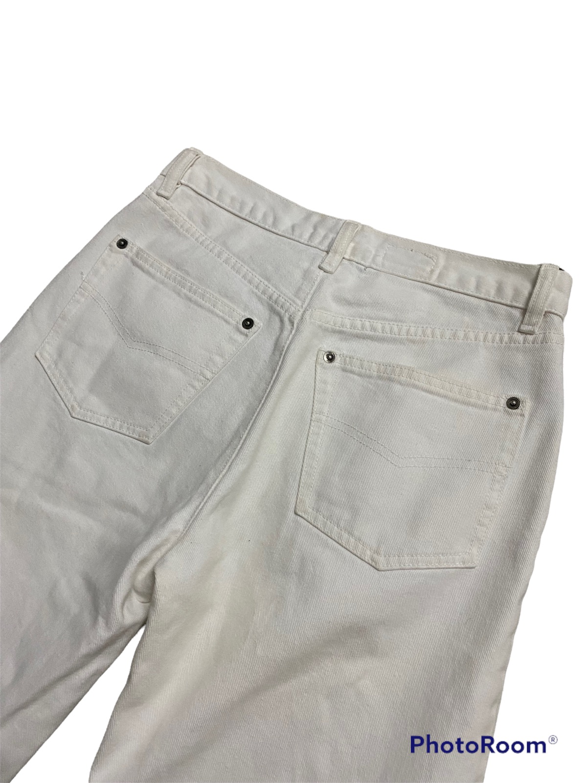 Vintage Dries Van Noten Wide leg White Denim Jeans - 3