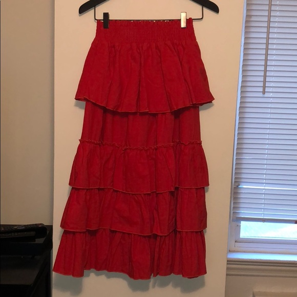 Fashion Nova Red Señorita Ruffled Skirt Set - 9