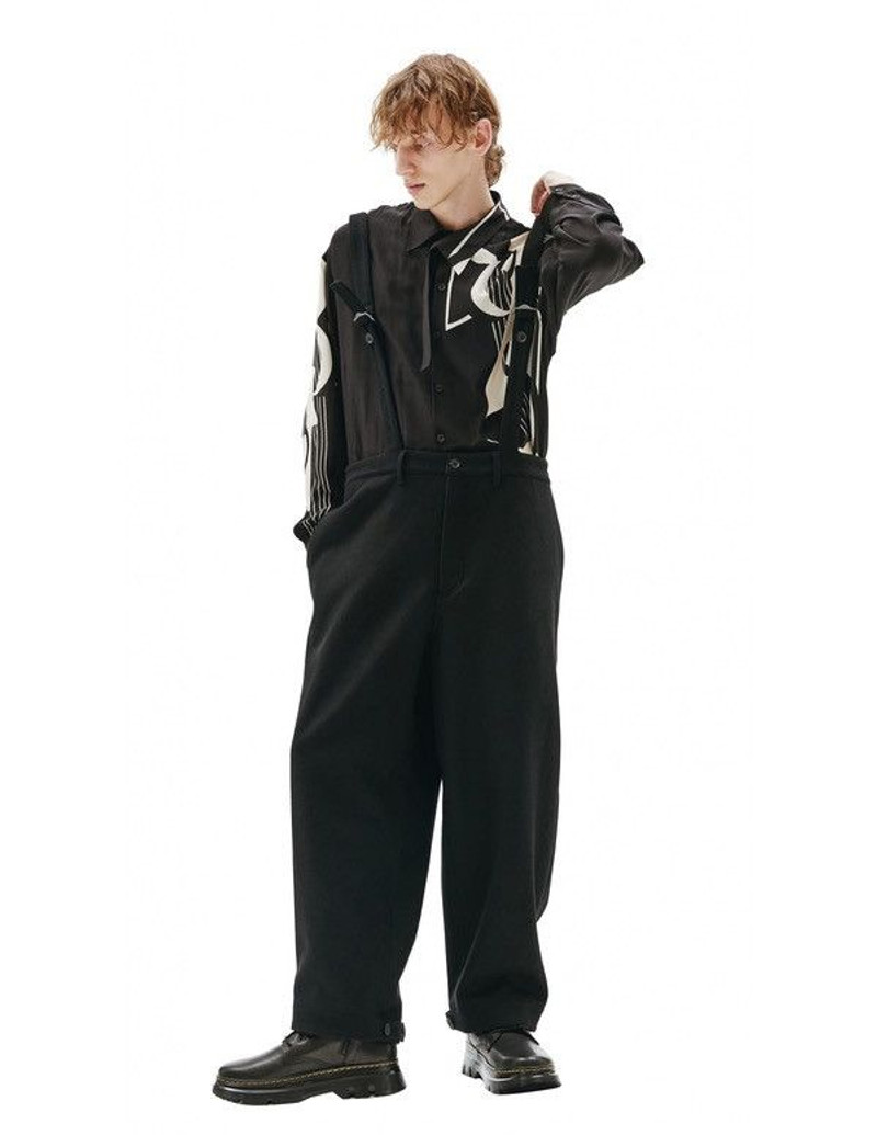 21aw COMPRESSED MELTON SUSPENDER PANTS - 1