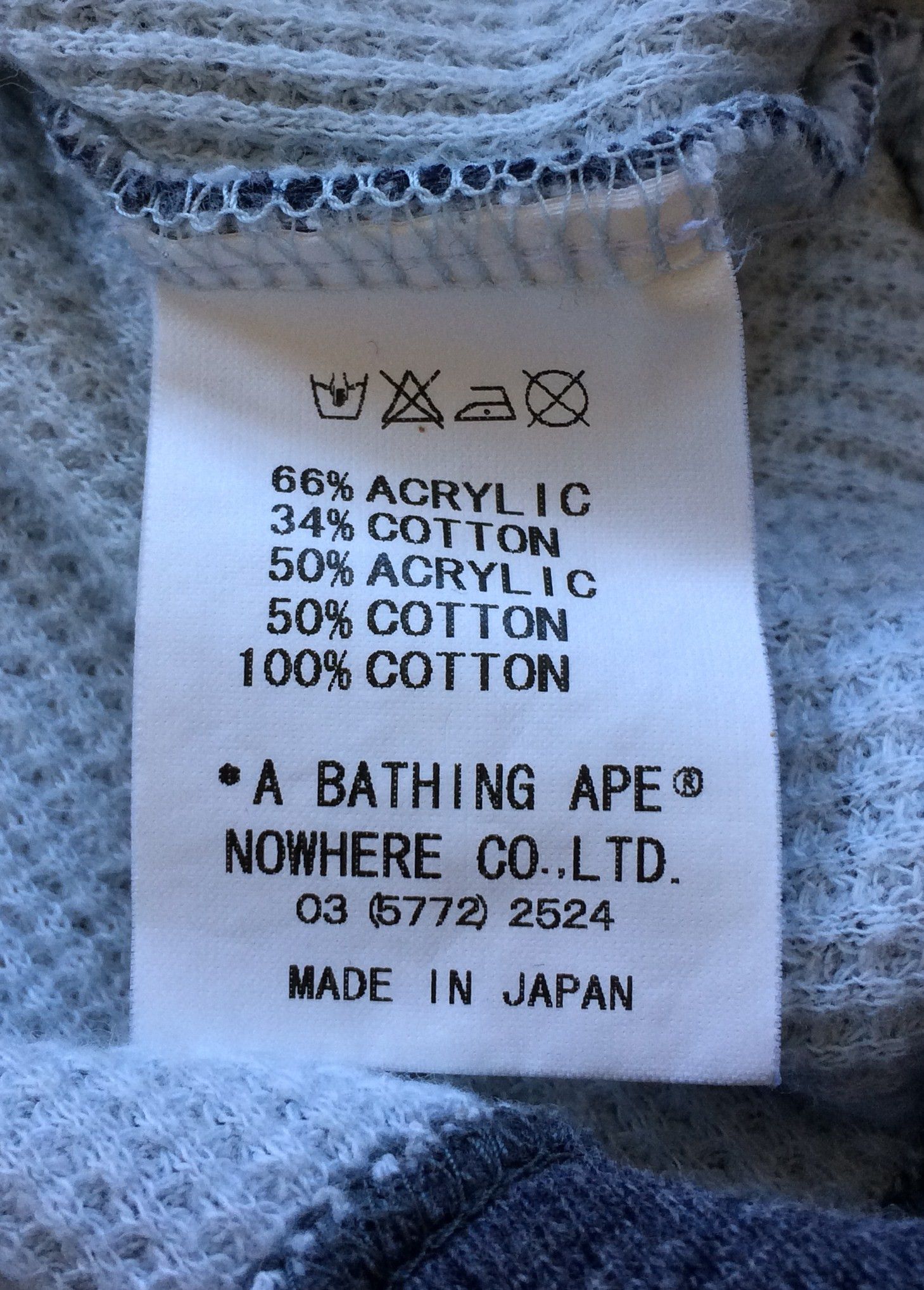 OG Bape Full Zip Thermal Spellout Hoodie - 8