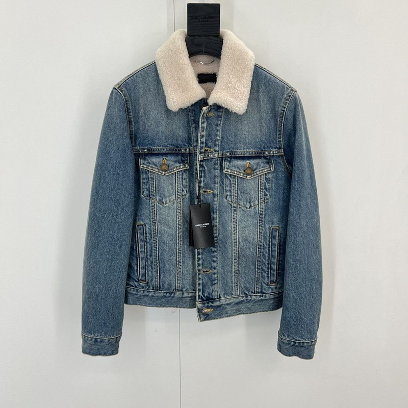 Saint Laurent Shearling Denim Jacket in XS - 1