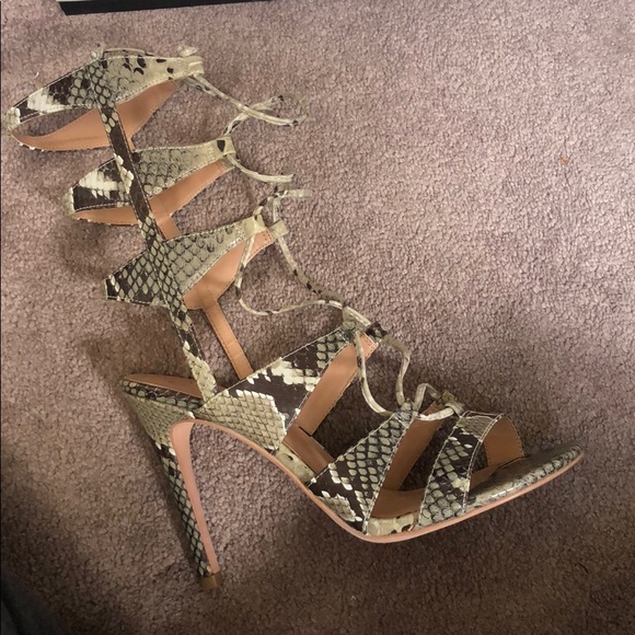 J/SLIDES - Gillian Python Caged Heel Sandal - 9