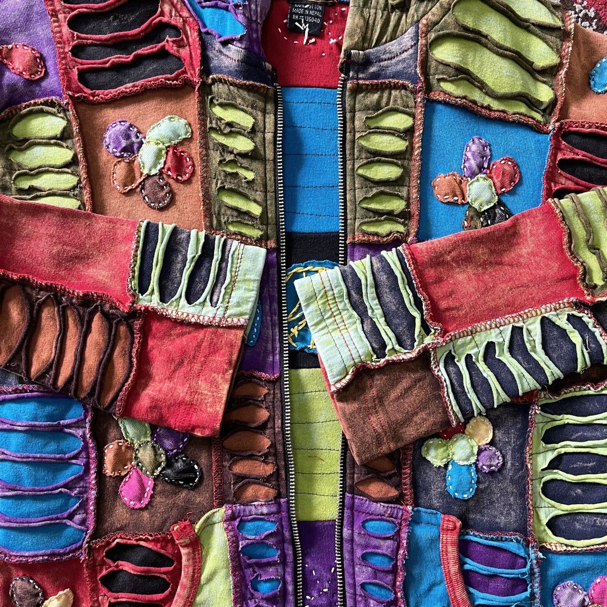 Rare - Multicolour Sherpa Nepal Kapital Patches Sweater Hoodie - 16
