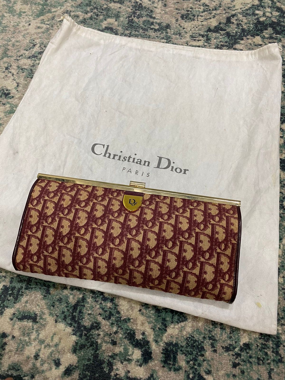Vintage Christian Dior Red Monogram Clutch Bag - 3