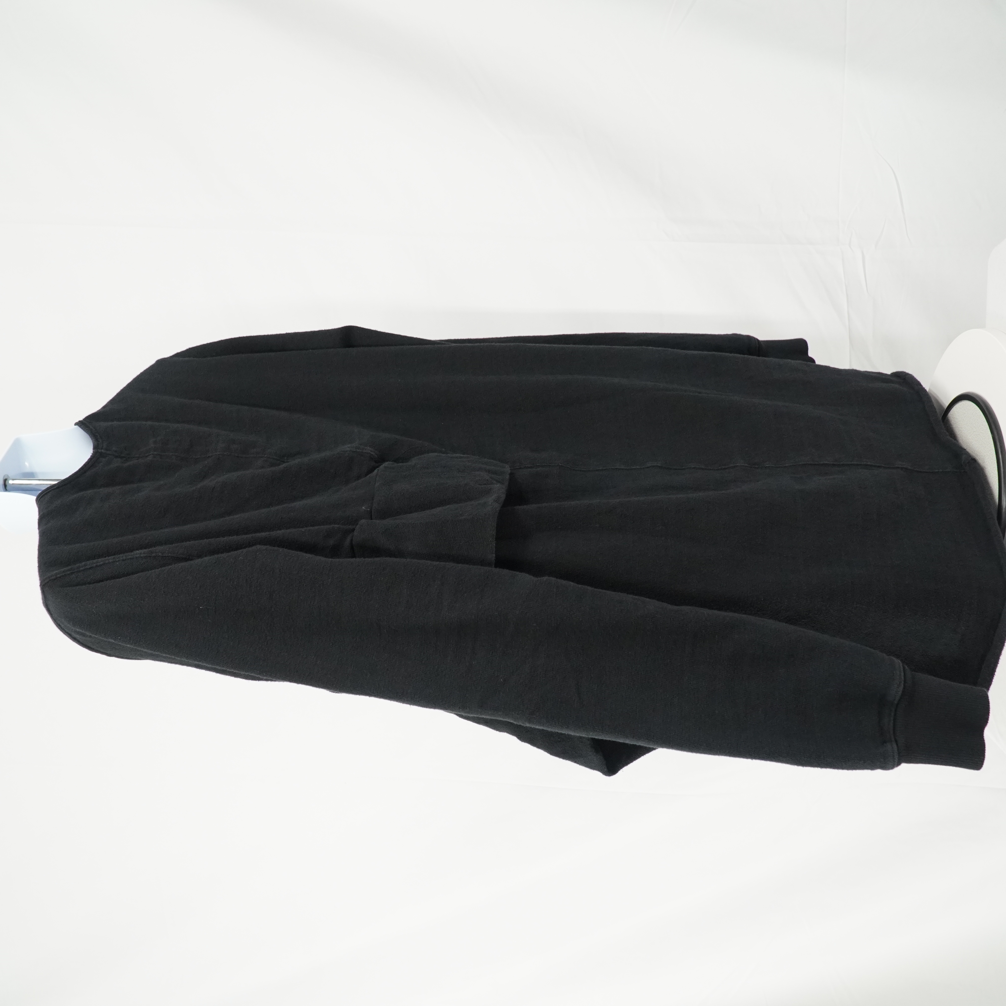 DRKSHDW Pull Over Black Sweater Shirt Geometric Lines Layerd - 9