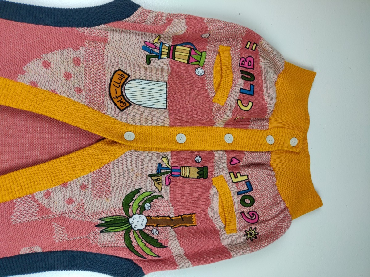 Jean Charles De Castelbajac - JCdC Sport Fullprint Overprint Golf Knit Vest Jacket - 4