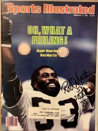 90s Vintage Los Angeles Raiders Pro player Jacket Signed by Rod Martin #53 - 16