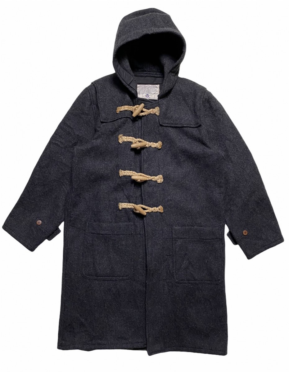 Vintage - Flight Garment Grey Wool Hooded Long Duffel Coat - 1
