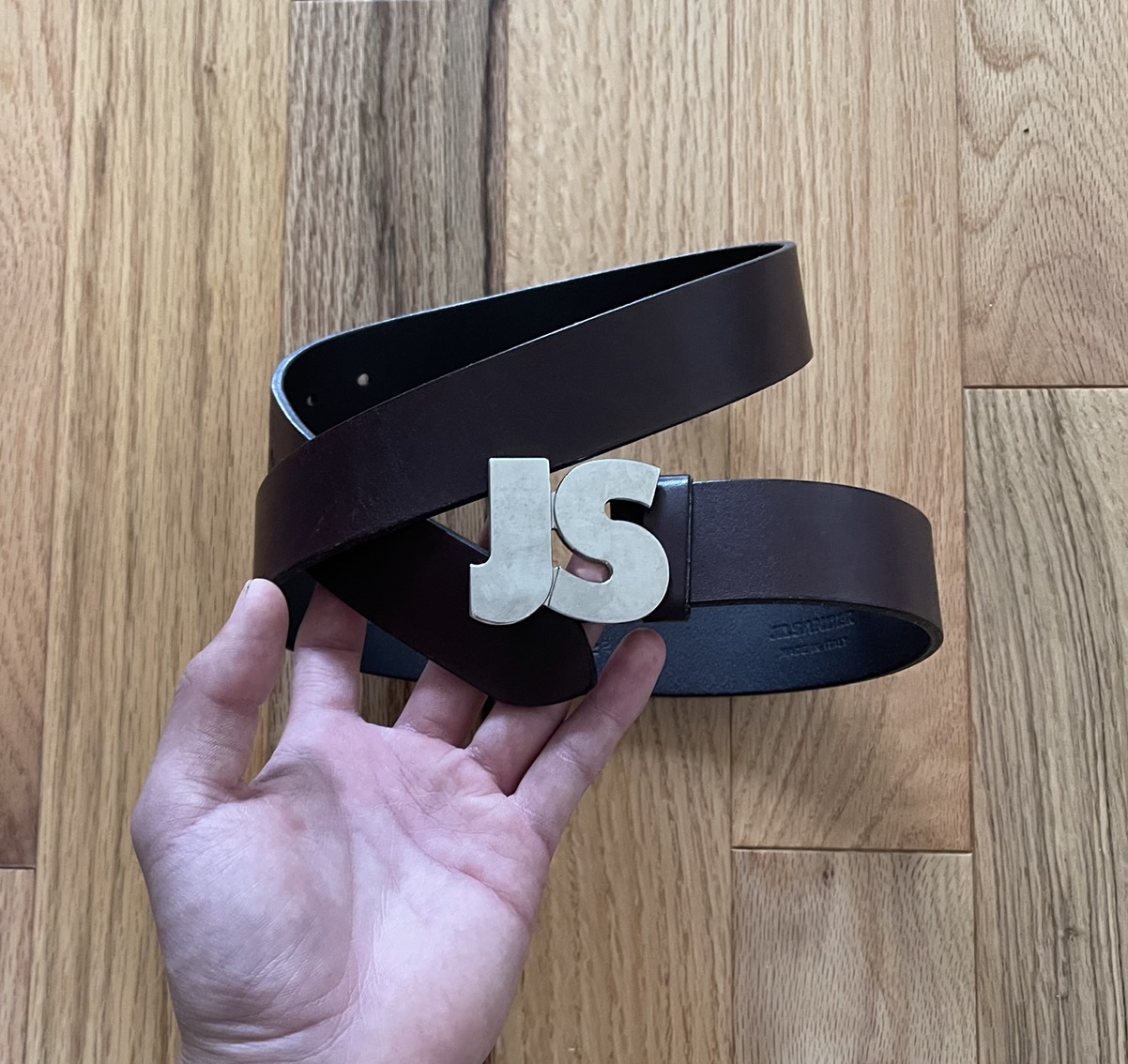 28-34 Jil Sander Brown Calfskin Leather Belt - 1