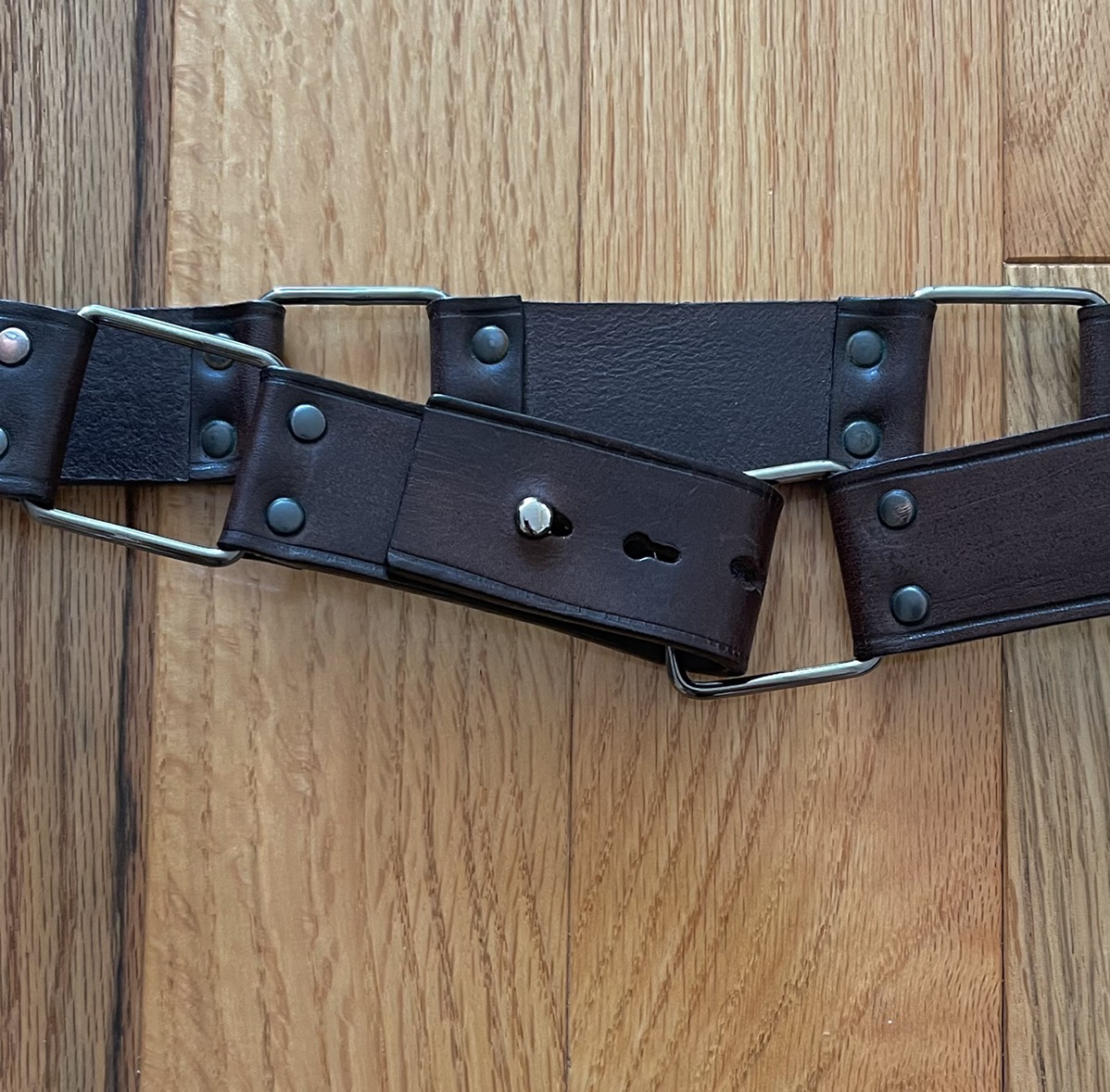 Jil Sander Patinated Calfskin Leather Iron Link Belt - 3