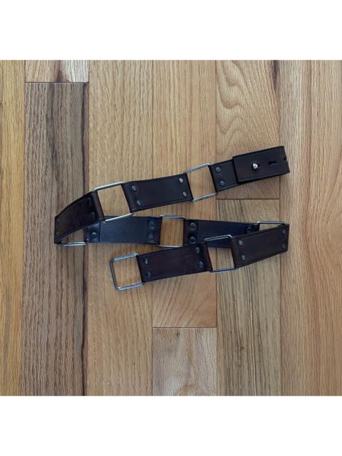 Jil Sander Patinated Calfskin Leather Iron Link Belt
