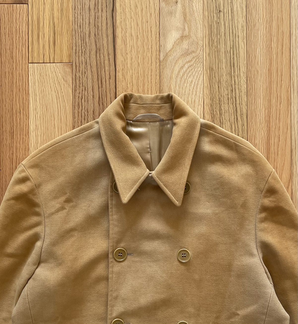Early 2000s Helmut Lang Suede Double Breasted Peacoat - 4