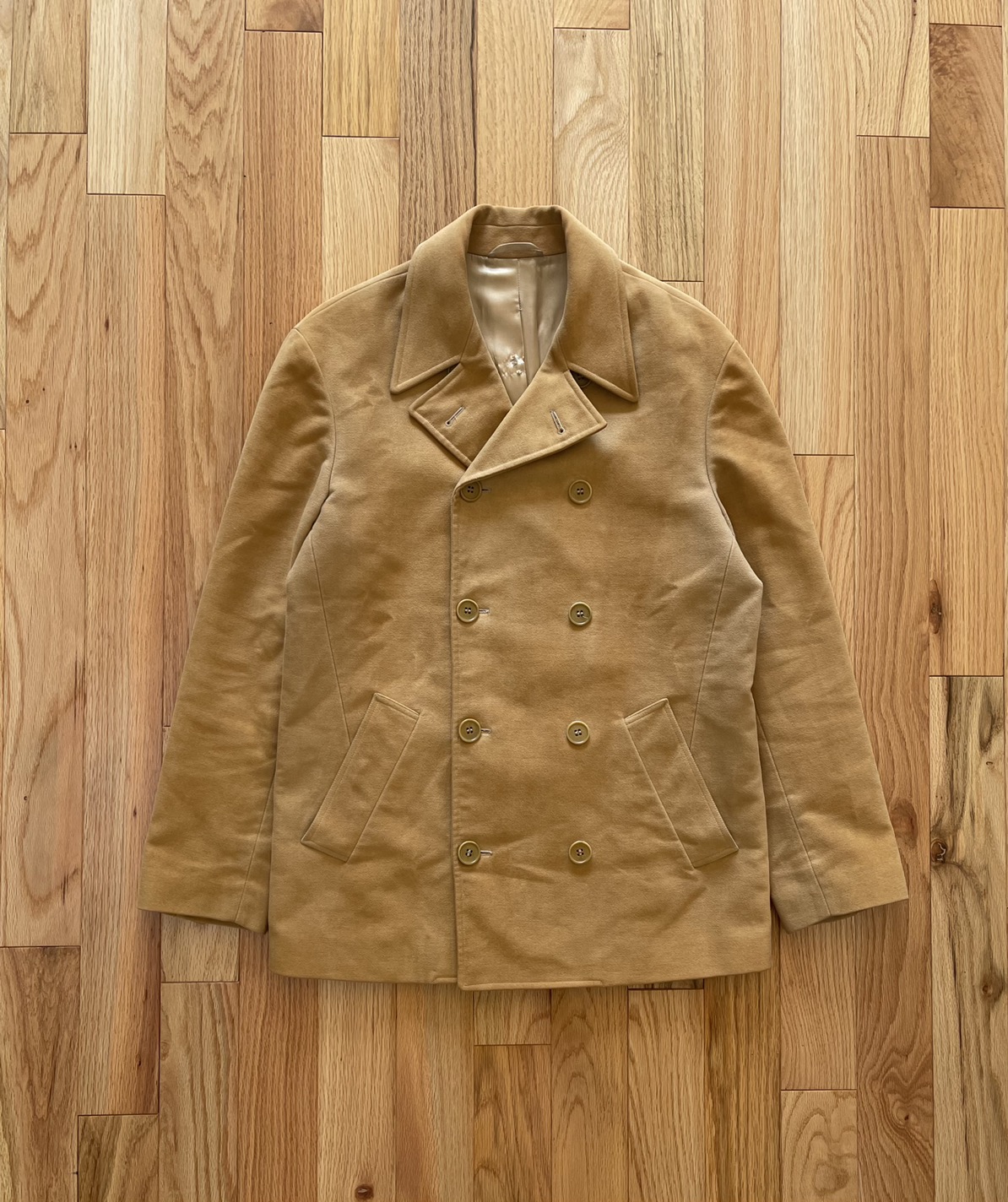Early 2000s Helmut Lang Suede Double Breasted Peacoat - 1