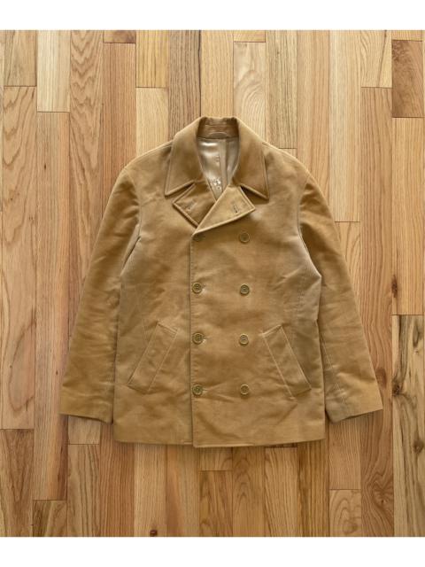 Helmut Lang Early 2000s Helmut Lang Suede Double Breasted Peacoat