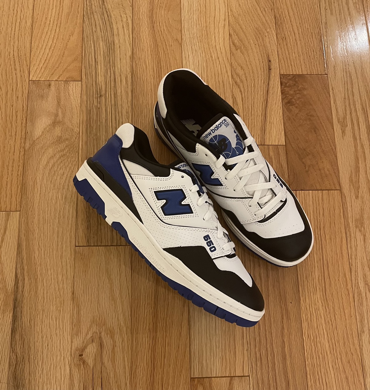 New Balance 550 Court Blue & White Low Top Sneakers - 1