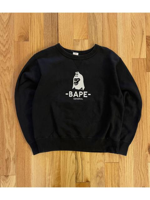 A BATHING APE® Early 2000’s Bape General Black Graphic Sweatshirt