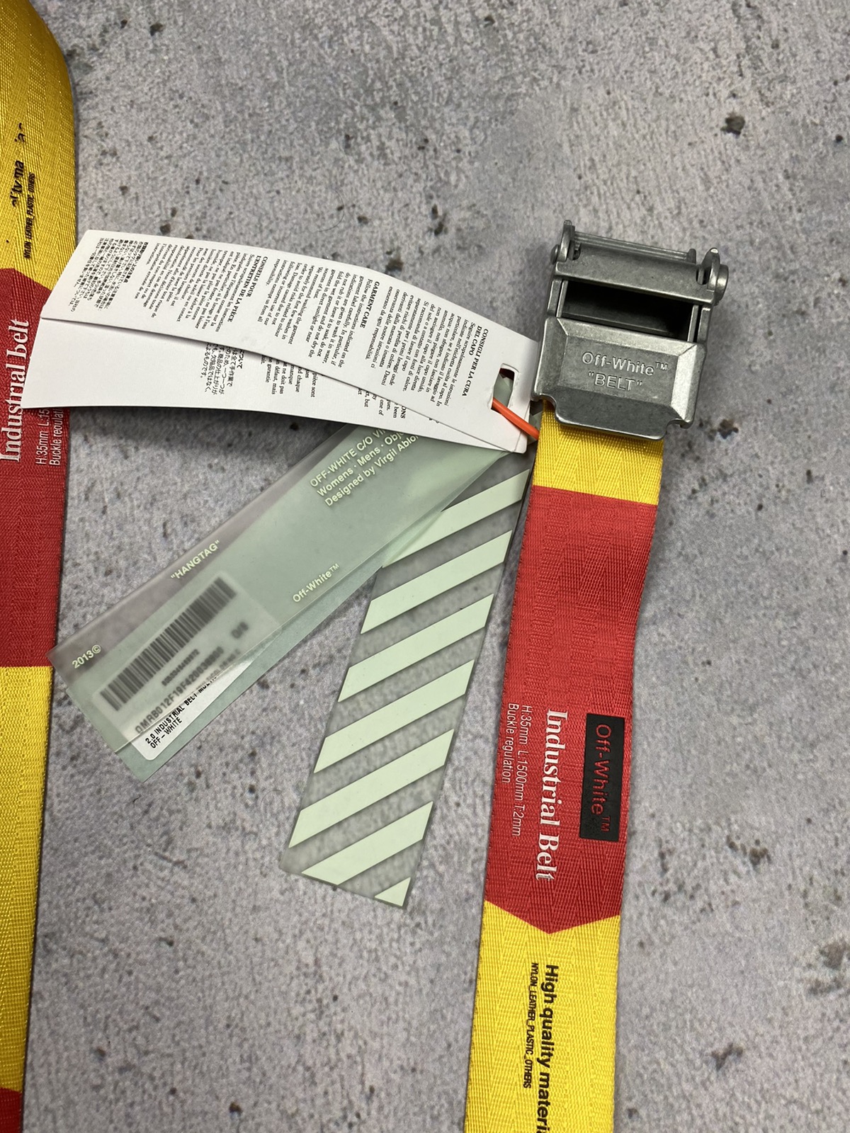 Off White industrial belt 2.0 belt red yellow - 2
