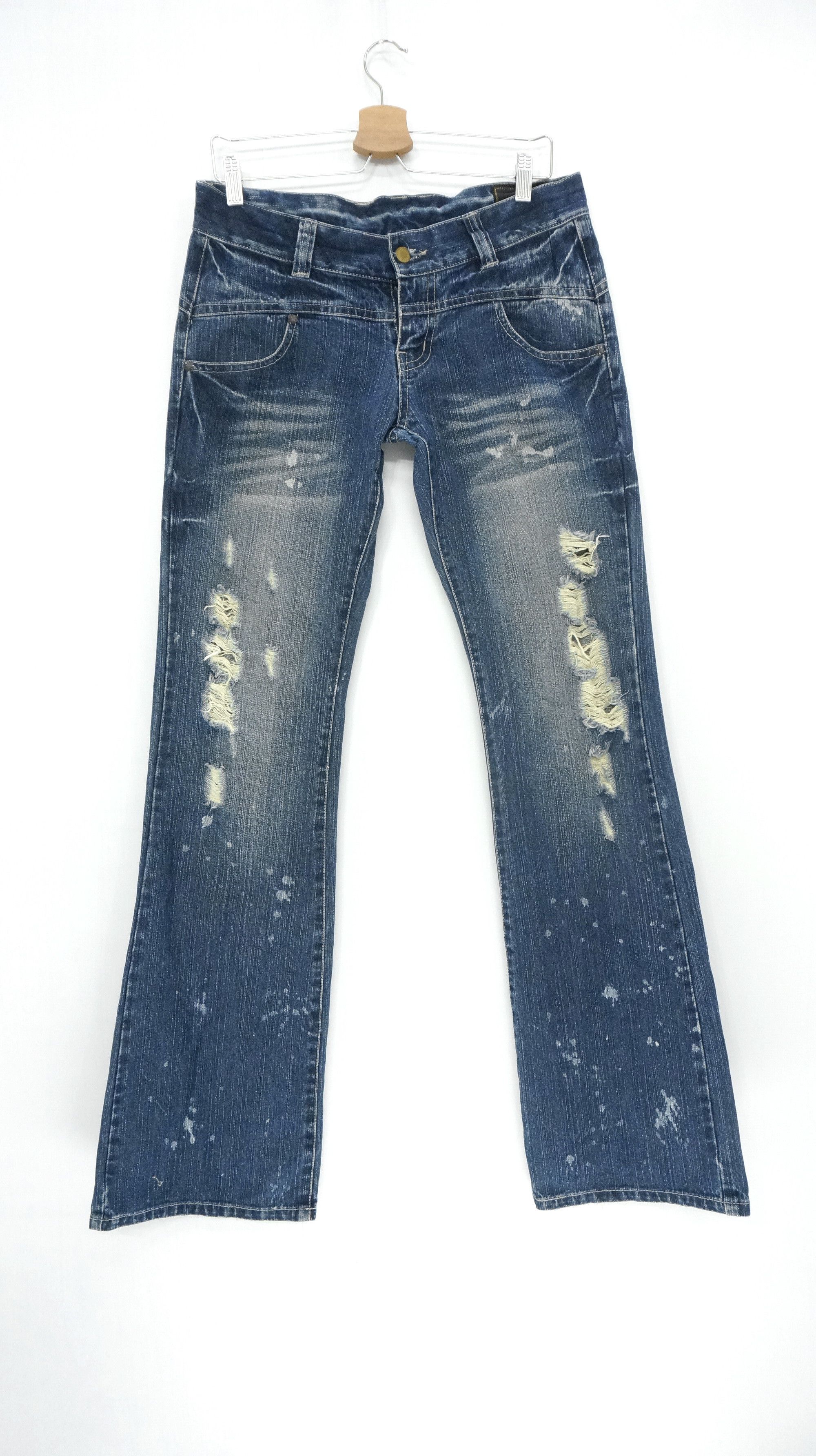 VTG FLARE 🔥 VICE FAIRY Vintage Punk Distressed Jeans - 1