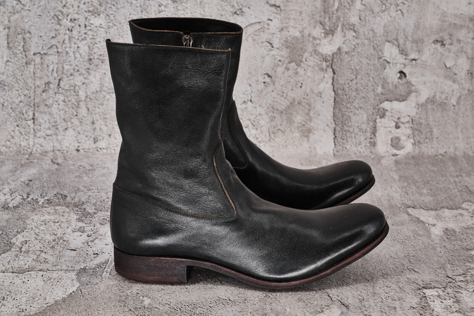 Brand New In Box Carpe Diem Side Zip Bovine Leather Boots, 1490Eur - 4