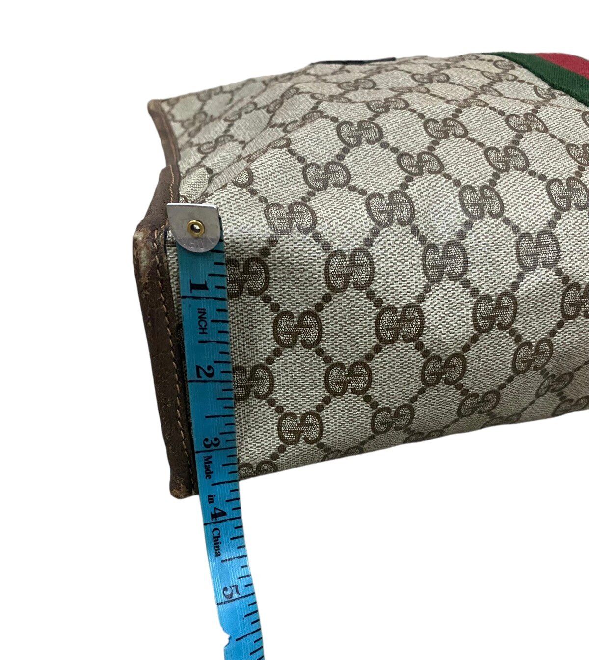 Vtg🔥Authentic Gucci GG Canvas Web Sherry Line Handbag - 21