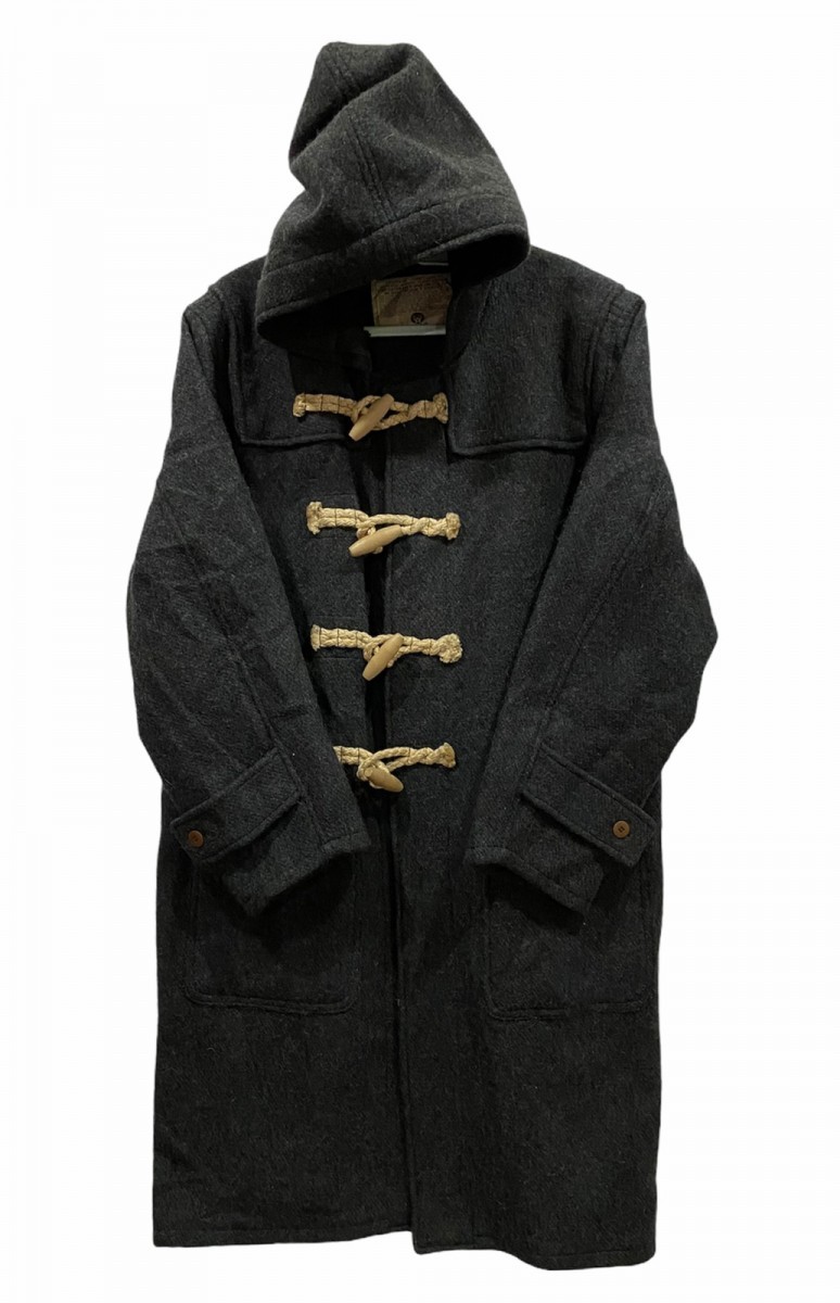 Vintage - Flight Garment Grey Wool Hooded Long Duffel Coat - 11
