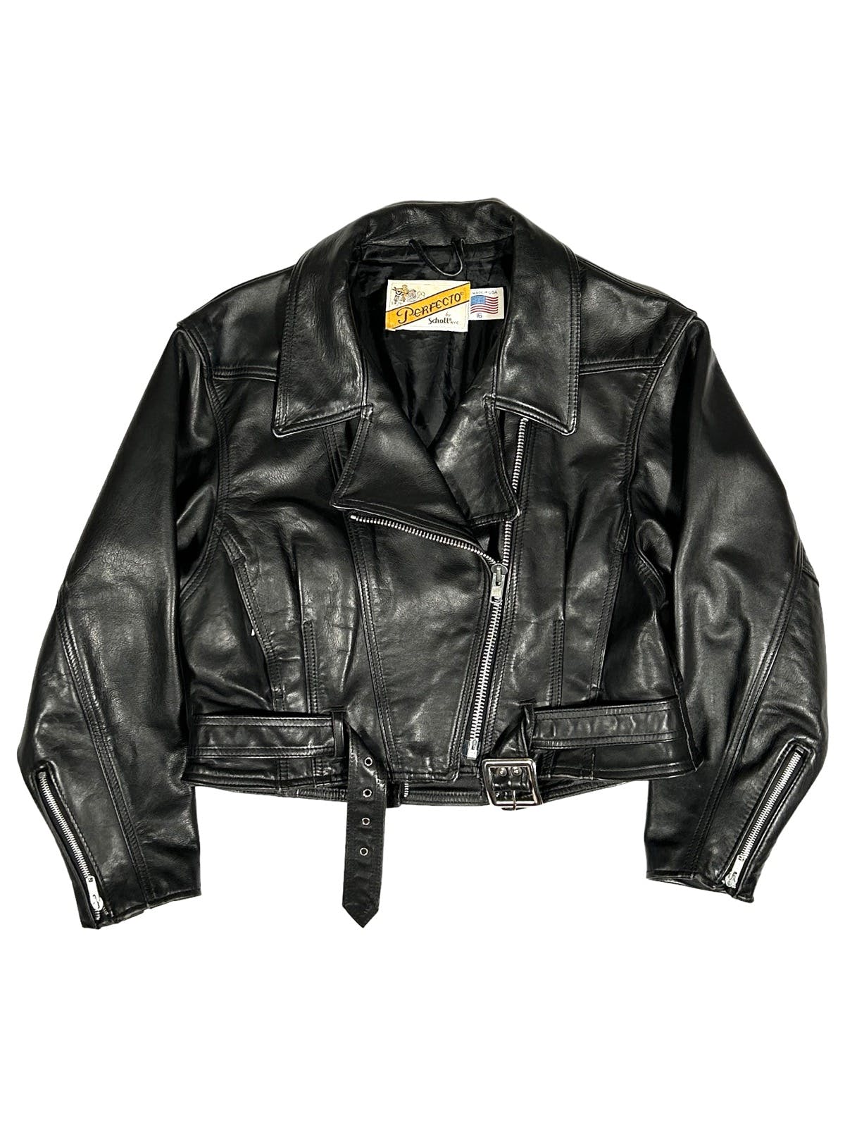 Vintage Schott Perfecto Cropped Leather Jacket - 1