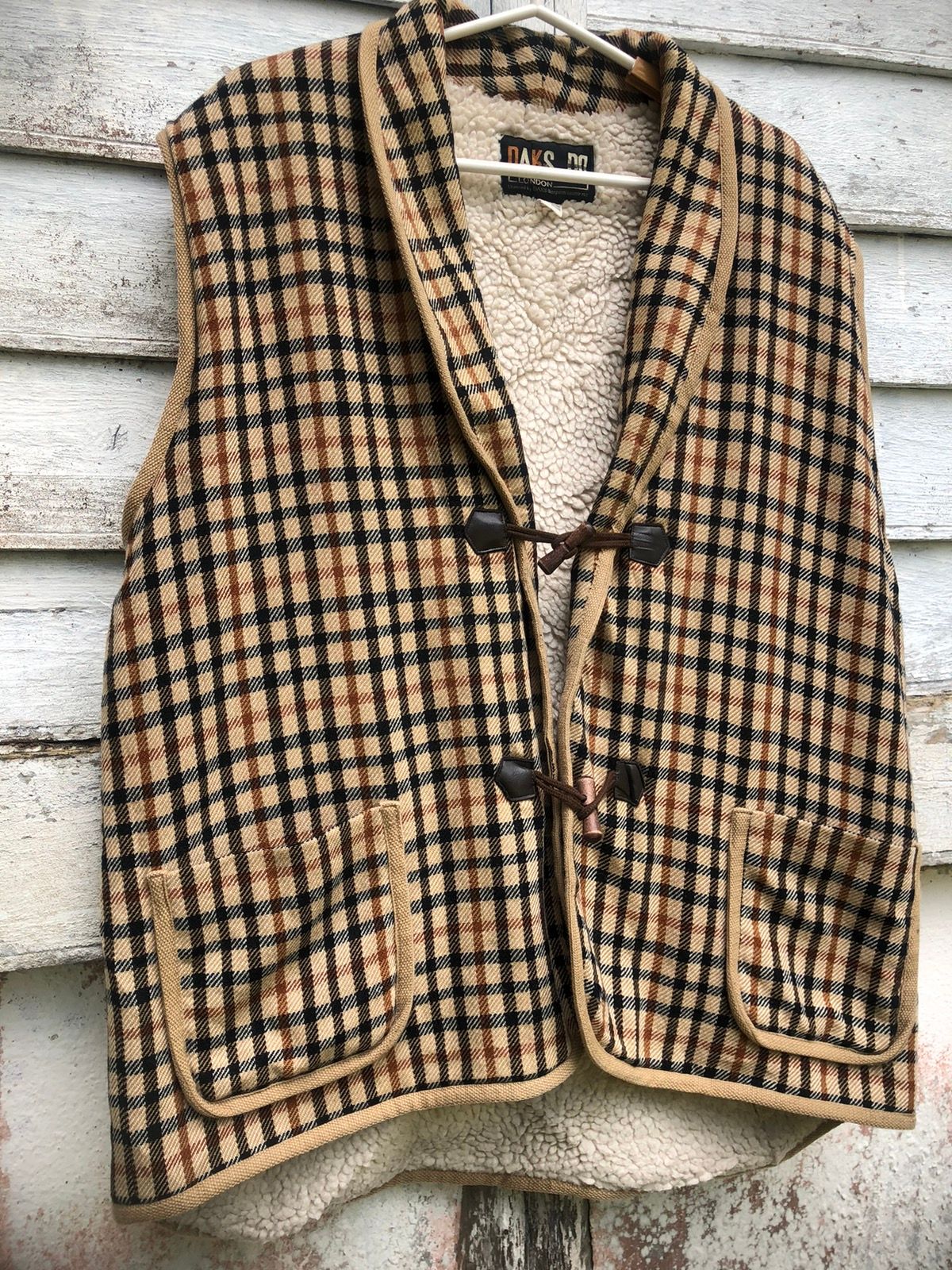 Vintage Daks London Iconic Check Sherpa Vest - 3