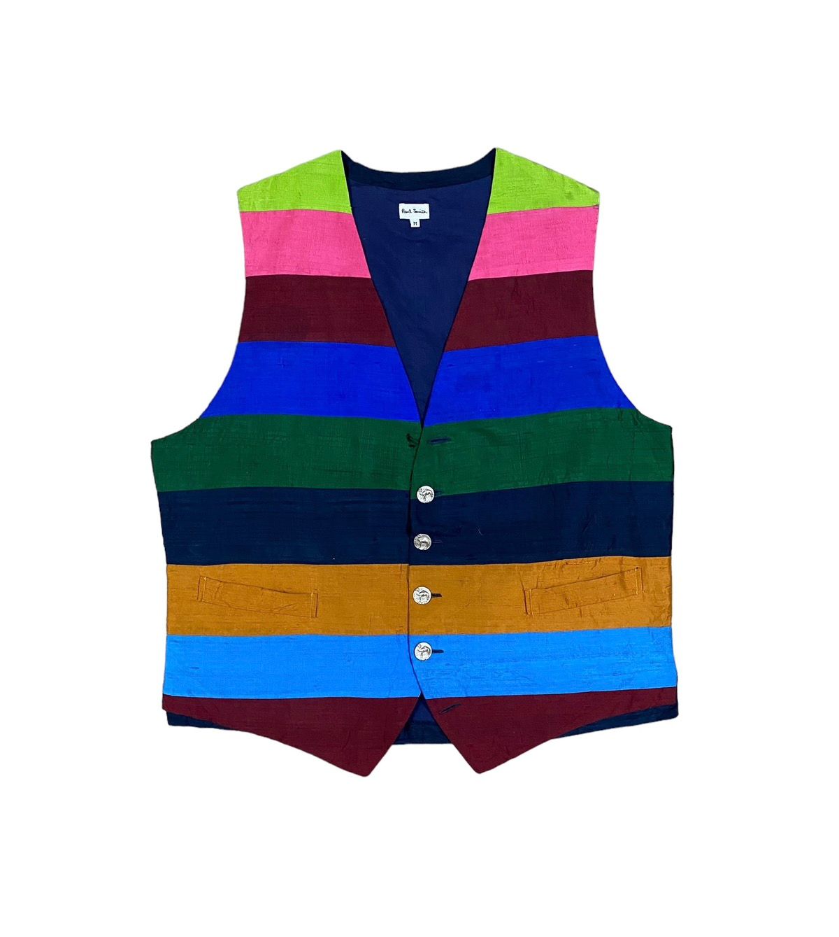 Authentic🔥Paul Smith London Rainbow Silk Vest Jacket - 1