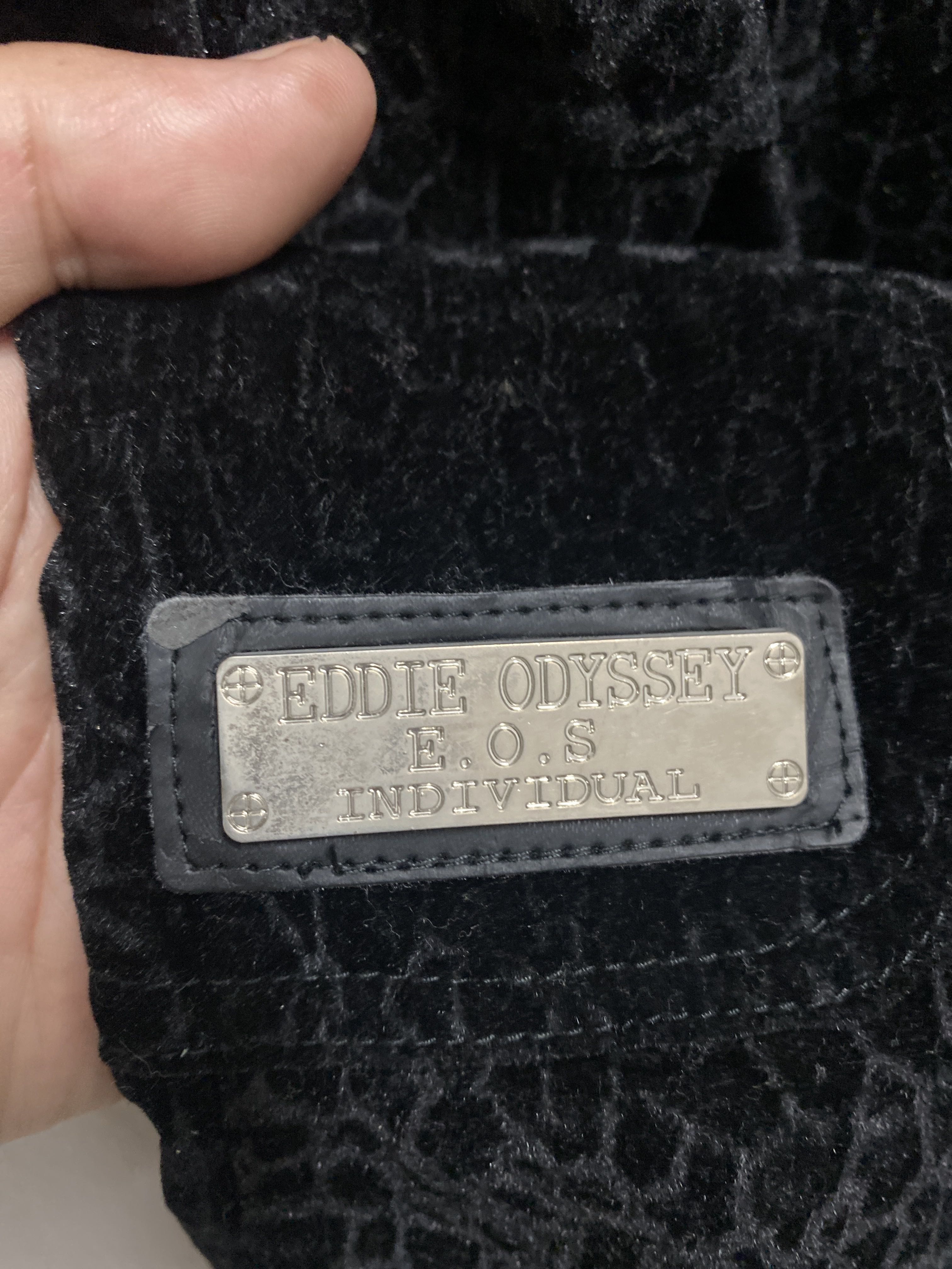 Eddie Odyssey EOS Individual Black Velvet Croc-Embossed Pants - 2