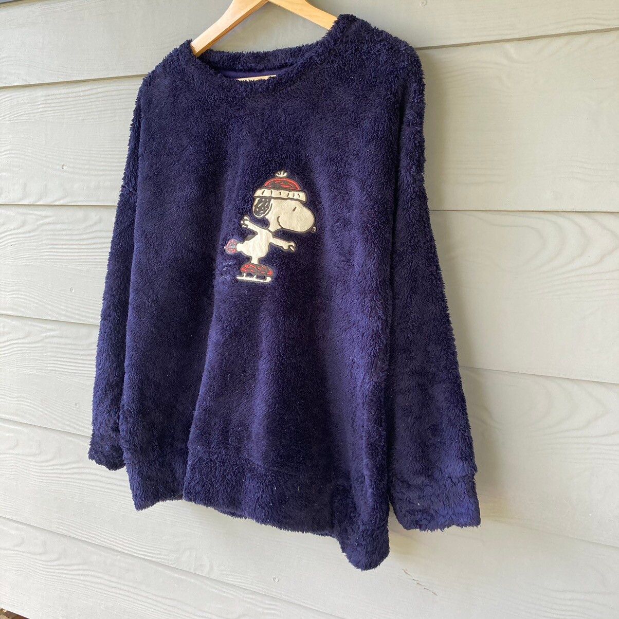 Rare Vintage Snoopy Blister Blue Pull Over Fleece - 3