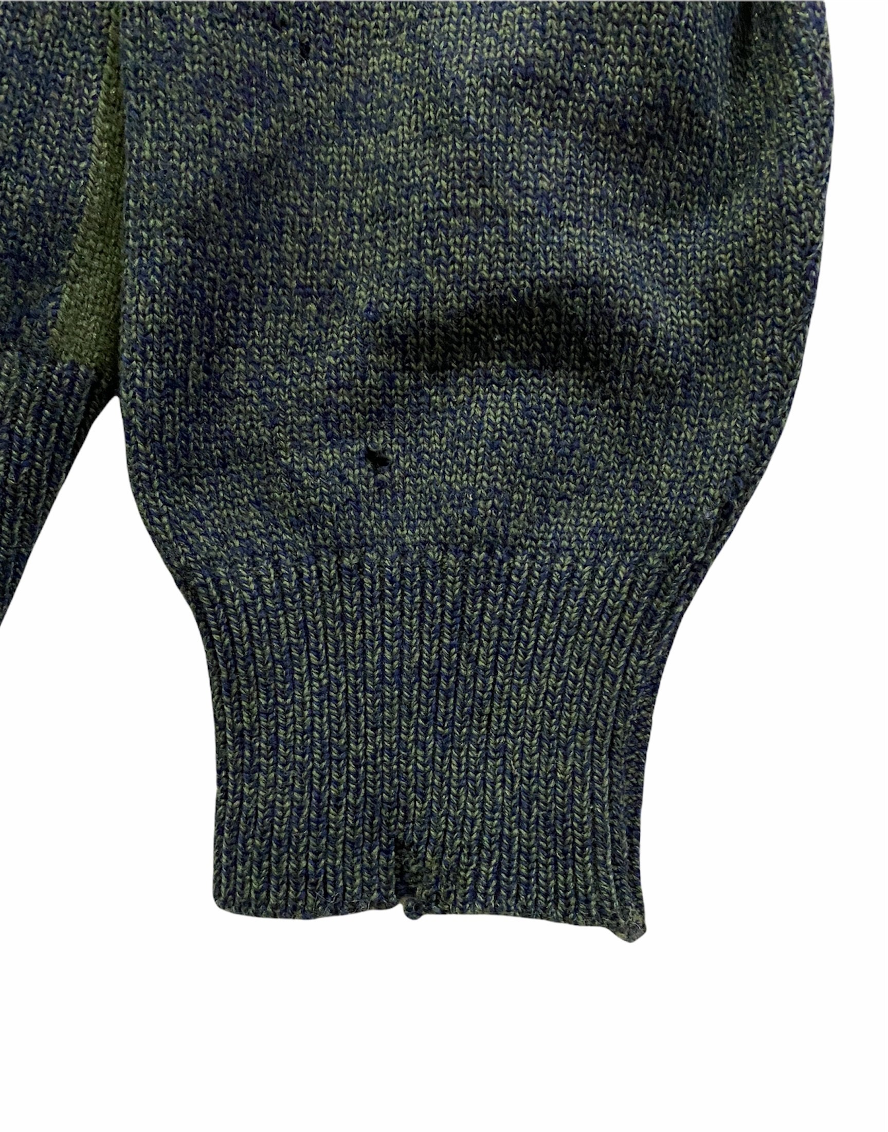 Coloured Cable Knit Sweater - Lecent Cashmere Ripped Sweater Grunge Style Made in Japan - 10