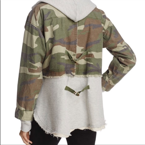 Vintage Havana Camo Layered Sweatshirt Jacket - 3