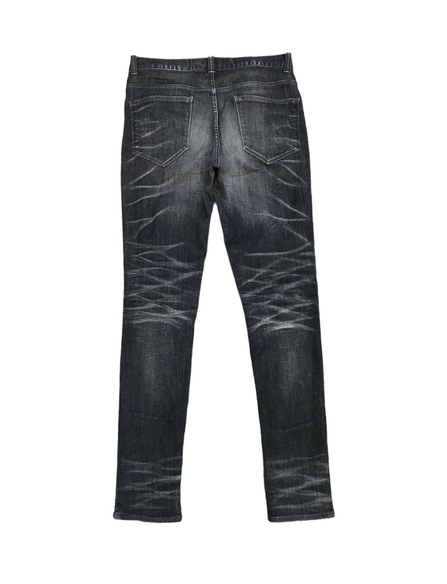 JAPAN Semantic Design Tornado mart Herringbone Faded black wash Distressed jean Slim Lowrise - 2