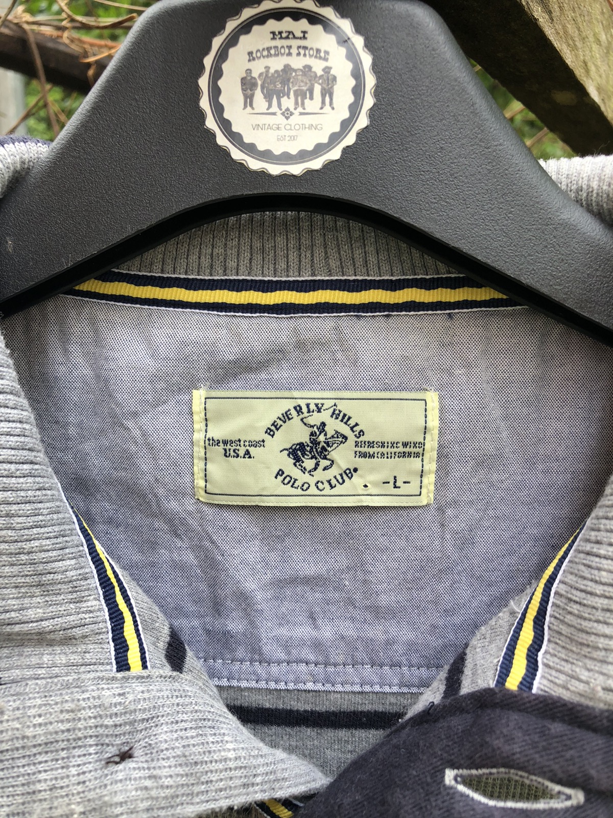 Vintage - Vintage Beverly Hills Striped Polo Shirt - 10