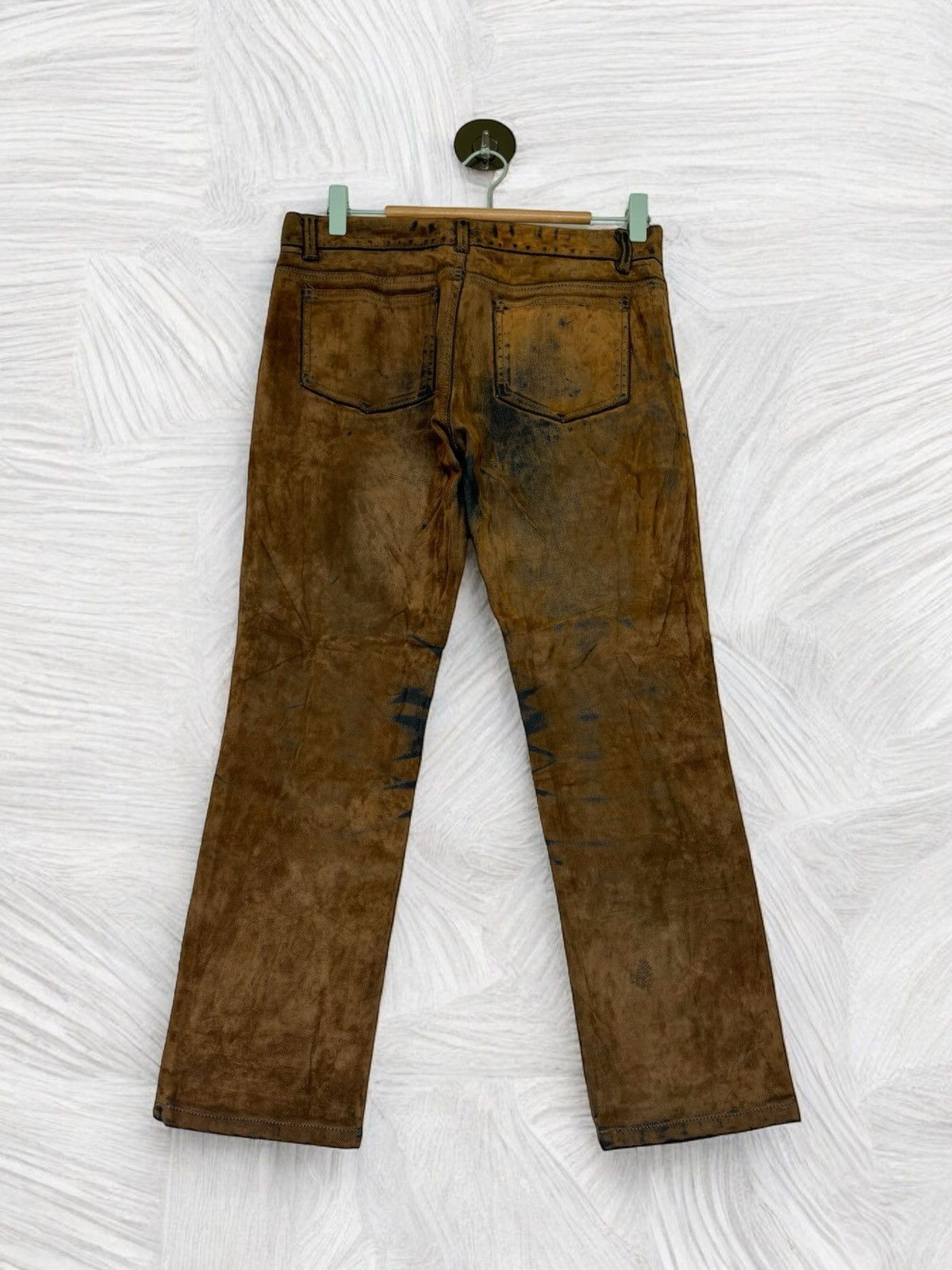 VINTAGE E.BLUE RAINBOW CLAW MARKS BROWN DISTRESSED JEAN - 2