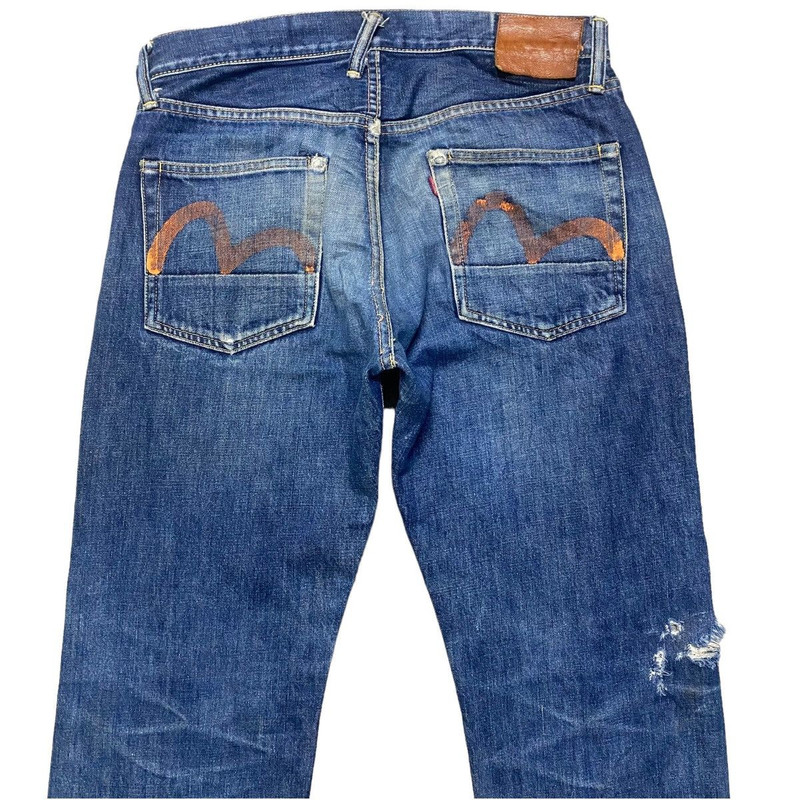 Evisu Denim Selvedge Distressed Jeans - 1