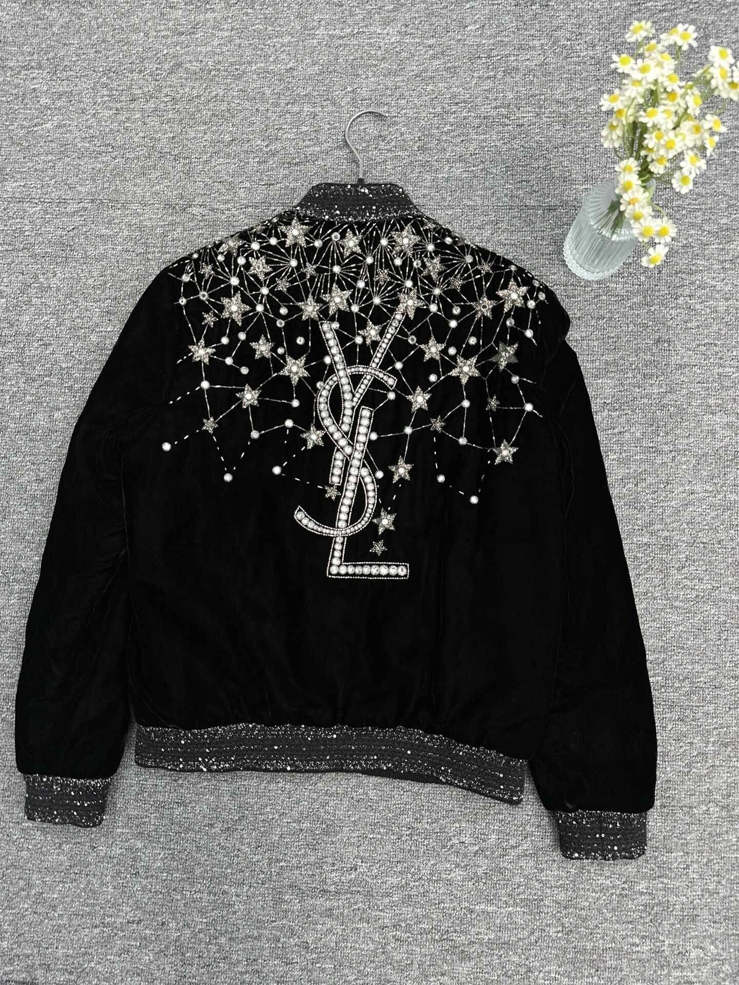 SLP Velour embellished Crystal Stars Velvet Jacket - 2