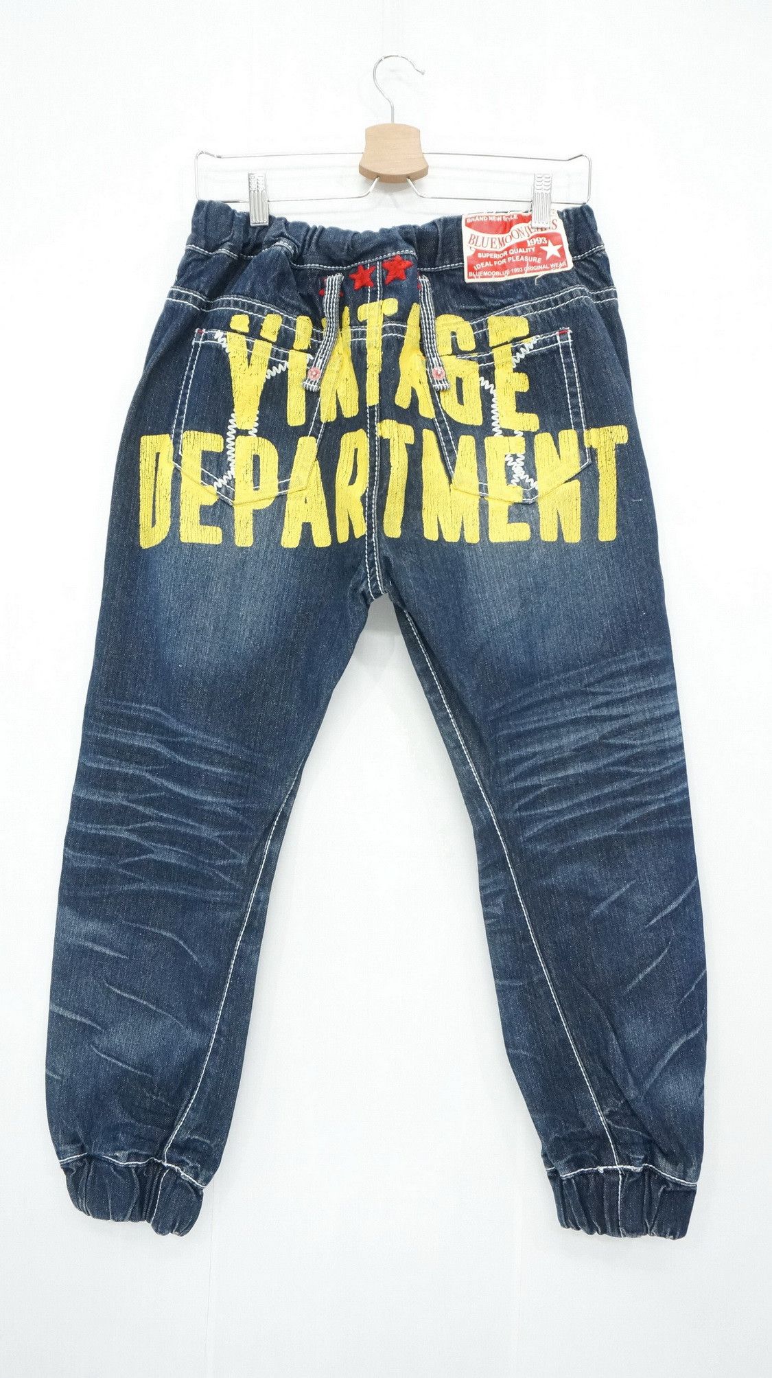 Blue Moon Vintage Department Printed Spellout Joggers Jeans - 1