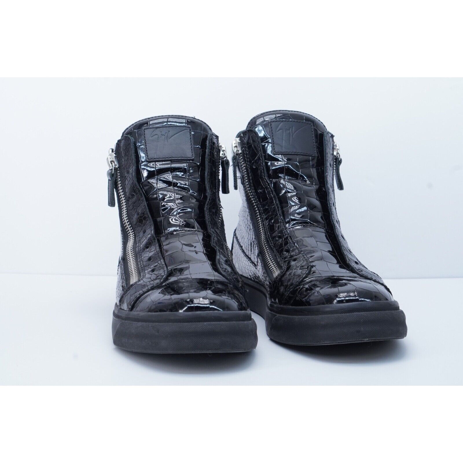 Giuseppe Zanotti Sneaker Black Crocodile Leather Double Zip - 4